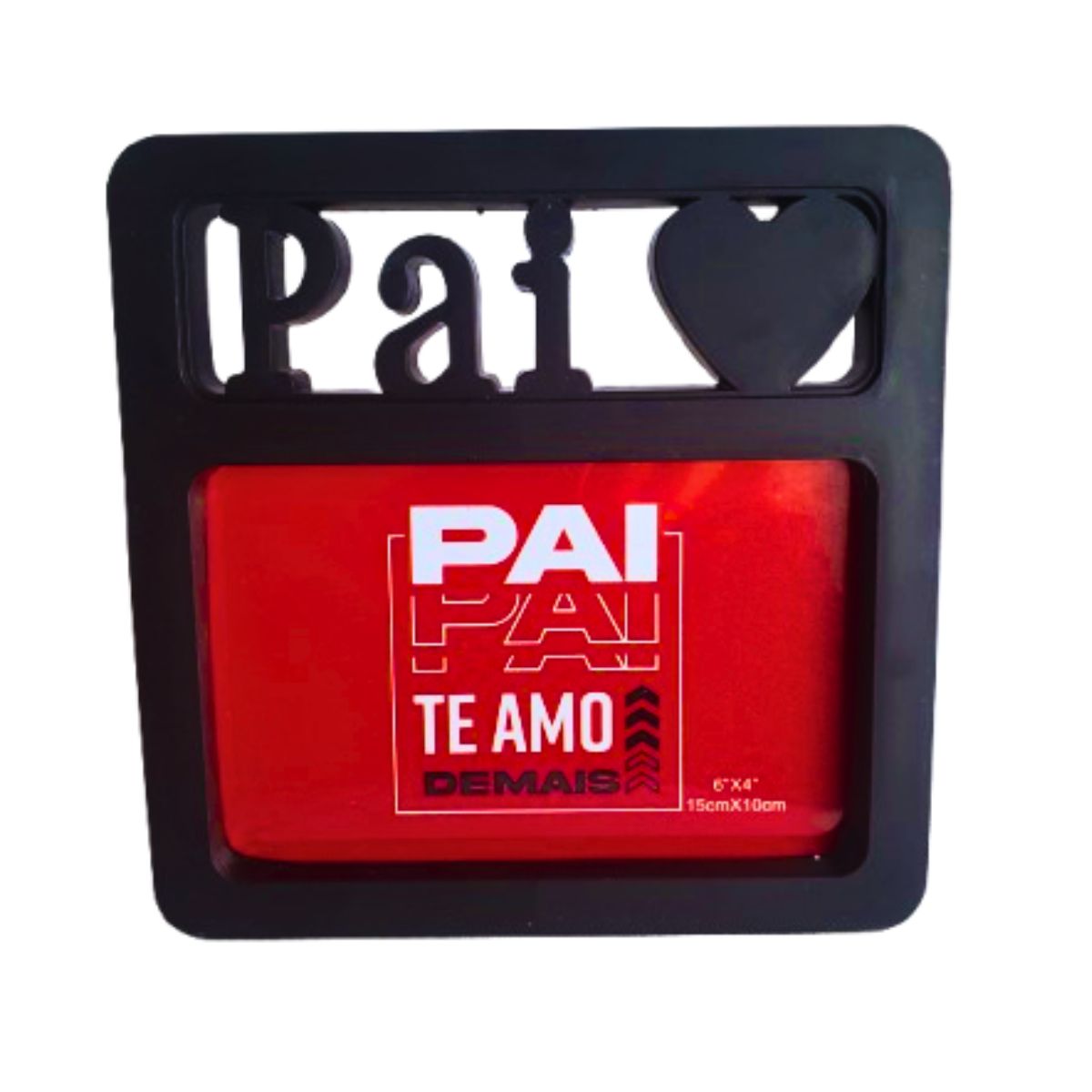 Porta Retrato Pai Decoração Coração / Dia Dos Pais - Preto Porta Retrato Pai Decoração Coração / Dia Dos Pais - Preto
